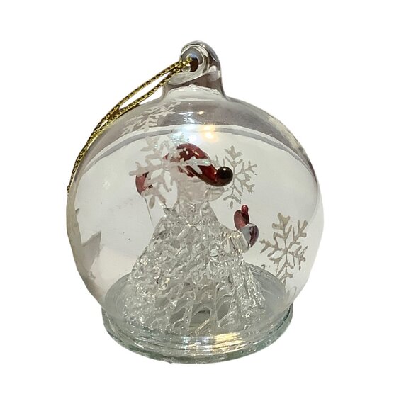 Simply Holiday LED Glass Ball Ornament Santa Snowman Multicolor NWT Snowflake 3" - Picture 2 of 11